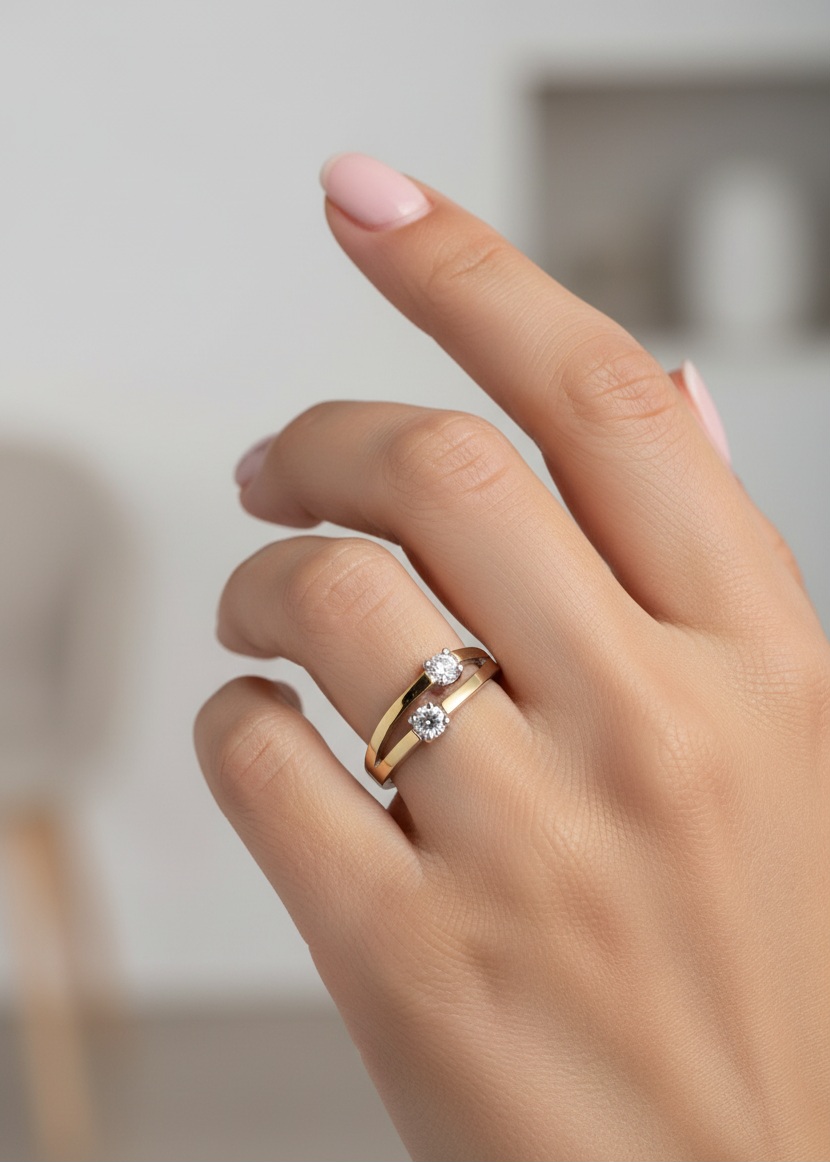 SILBERRING MIT GOLD 458 bild 2